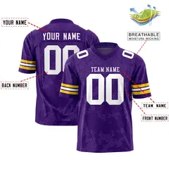 Purple White Graffiti Line Authentic Football Jersey 2