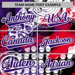 Purple White Graffiti Pattern Full-Zip Varsity Letterman Bomber Jacket 5