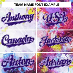 Purple White Graffiti Tie Dye Varsity Letterman Jacket 5