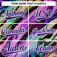 Purple White Graffiti Tie Dye Varsity Letterman Jacket 5