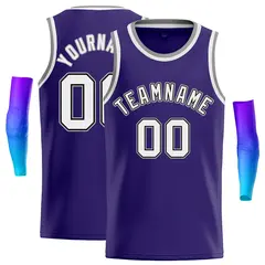 Purple White-Gray Classic Casual Basketball Jersey
