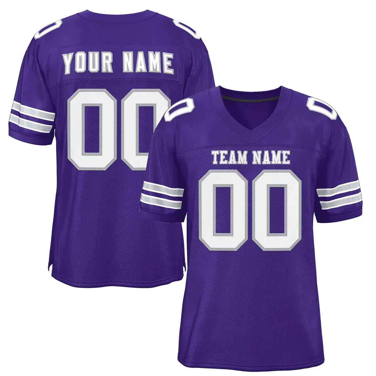 Purple White-Gray Classic Style Authentic Football Jersey