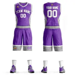 Purple White Gray Graffiti Lightning Basketball Jersey 1