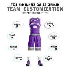 Purple White Gray Graffiti Lightning Basketball Jersey 4