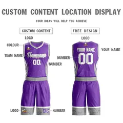 Purple White Gray Graffiti Lightning Basketball Jersey 3