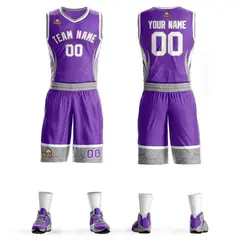 Purple White Gray Graffiti Lightning Basketball Jersey 1