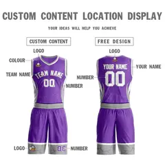 Purple White Gray Graffiti Lightning Basketball Jersey 3