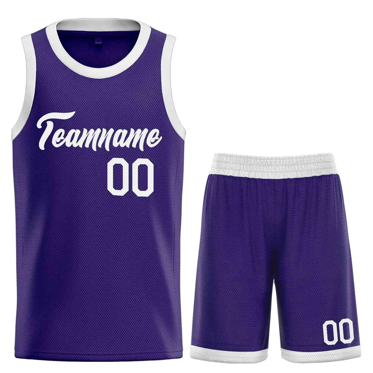 Purple White Heal Classic Basketball Jersey Uniform Set