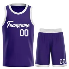 Purple White Heal Classic Basketball Jersey Uniform Set