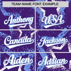 Purple White Light Blue Star-Shaped Graffiti Ink Baseball Jersey 3