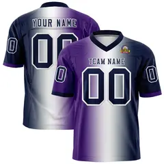 Purple White-Navy Gradient Fashion Authentic Football Jersey 1