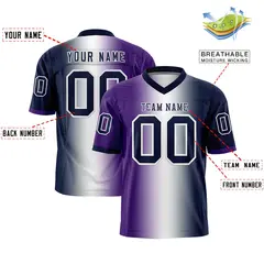 Purple White-Navy Gradient Fashion Authentic Football Jersey 2