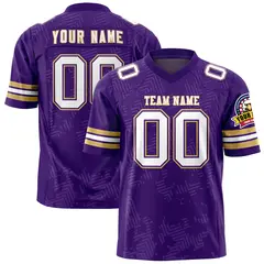 Purple White-Old Gold Graffiti Line Football Jersey 1