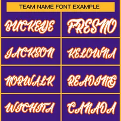Purple White-Orange Classic Hockey Jersey 3