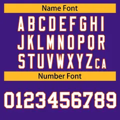 Purple White-Orange Classic Hockey Jersey 3