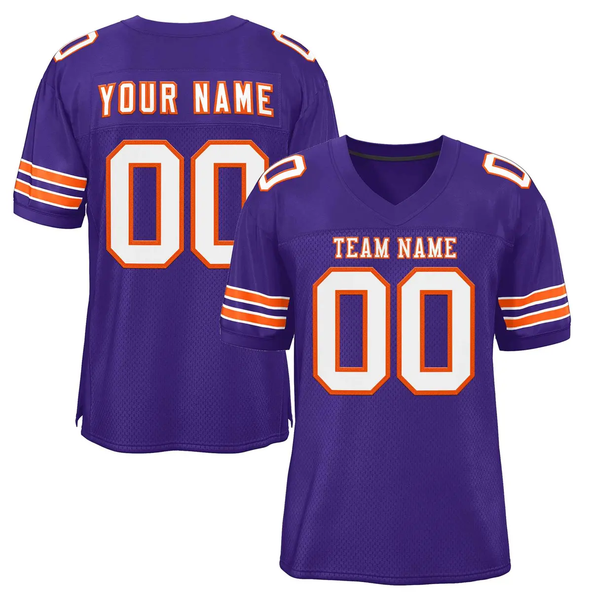 Purple White-Orange Classic Style Authentic Football Jersey