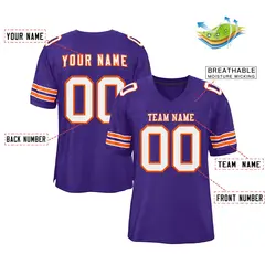 Purple White-Orange Classic Style Authentic Football Jersey 2