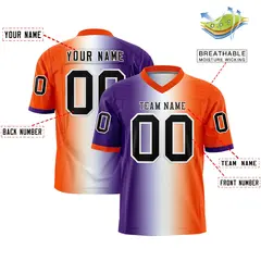 Purple White-Orange Gradient Football Jersey 2