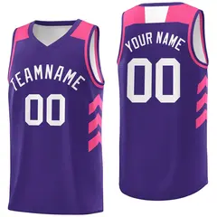 Purple White-Pink Classic Breathable Basketball Jersey