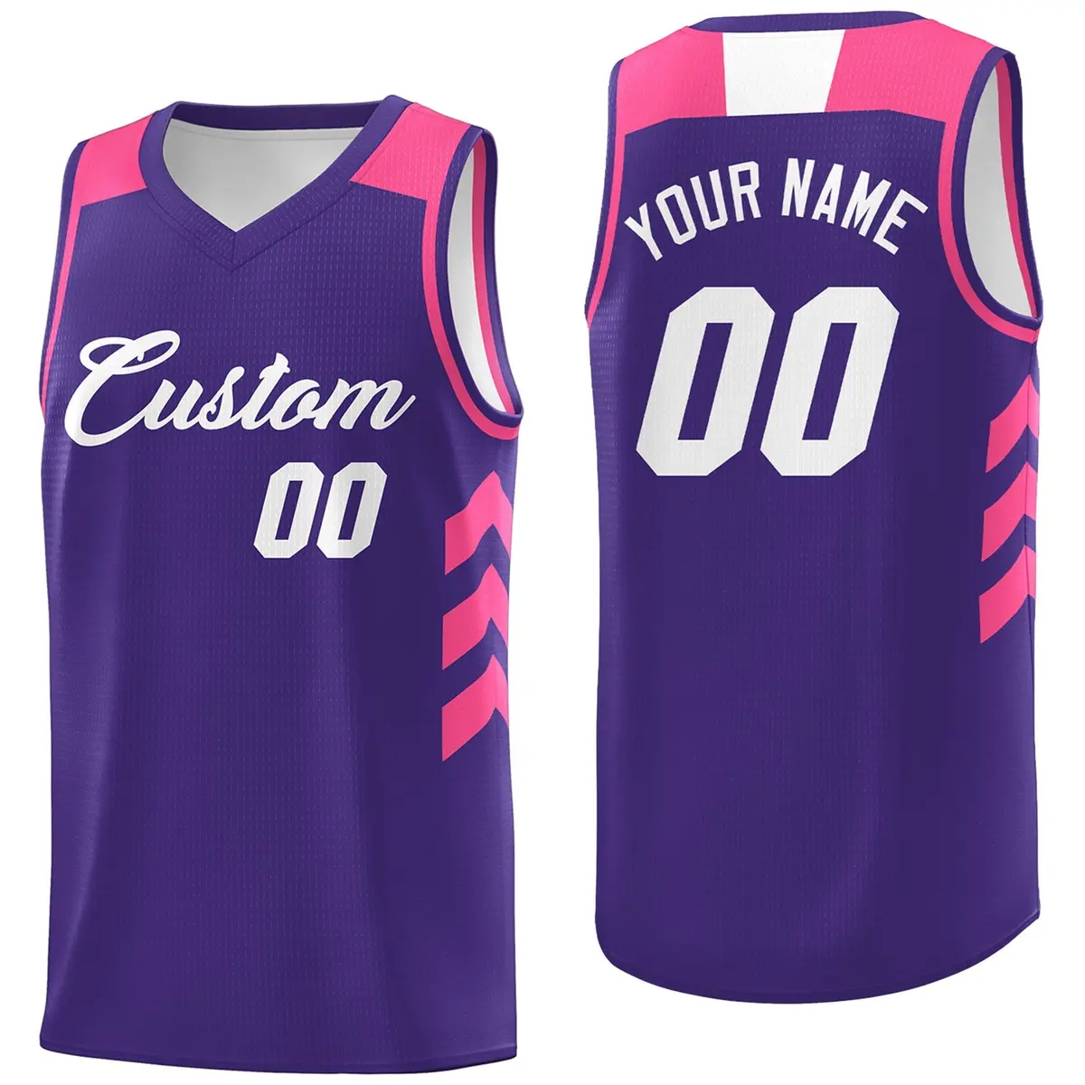 Purple White-Pink Classic Breathable Basketball Jersey