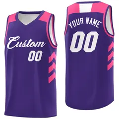 Purple White-Pink Classic Breathable Basketball Jersey