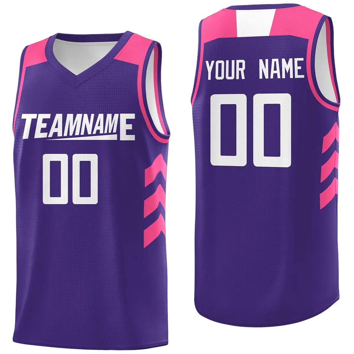 Purple White-Pink Classic Breathable Basketball Jersey