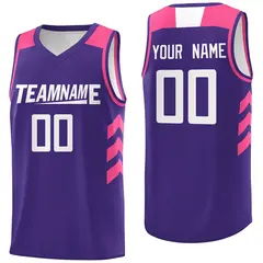 Purple White-Pink Classic Breathable Basketball Jersey