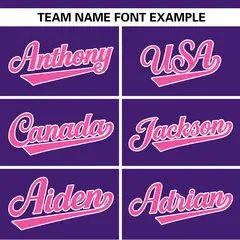 Purple White-Pink Color Block Two-Button Softball Jersey 3