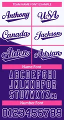 Purple White-Pink Color Block Varsity Full-Snap Baseball Jacket 3
