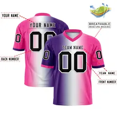 Purple White-Pink Gradient Fashion Authentic Football Jersey 2