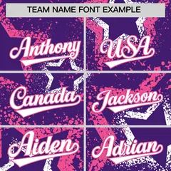 Purple White Pink Graffiti Star Ink Texture Baseball Jersey 3