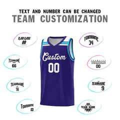 Purple White-Powder Blue Classic Basketball Jersey 3