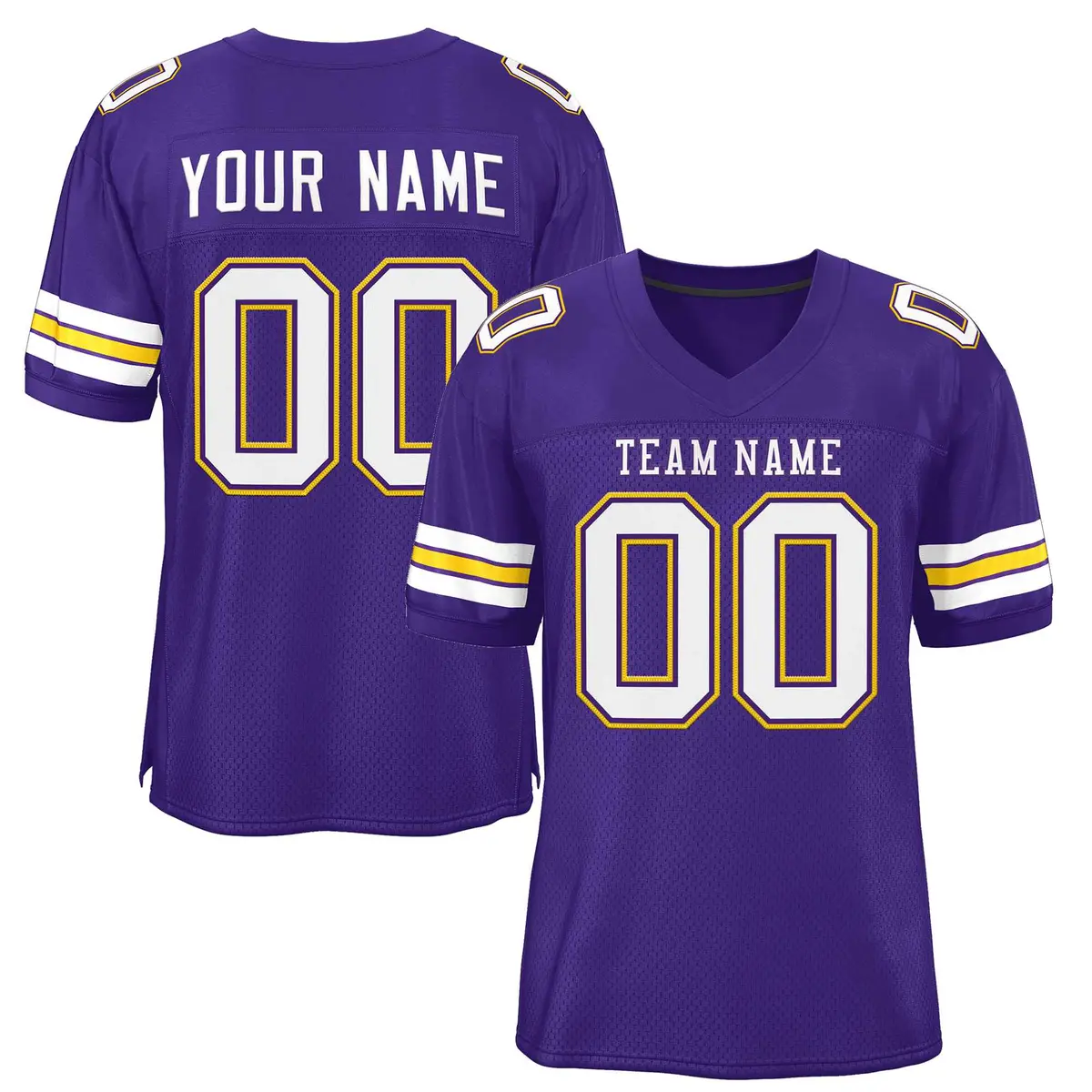 Purple White-Purple Classic Authentic Football Jersey