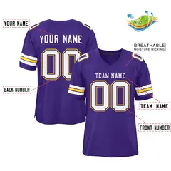 Purple White-Purple Classic Authentic Football Jersey 2