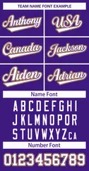 Purple White Purple-Gold Classic Style Hockey Jersey 3