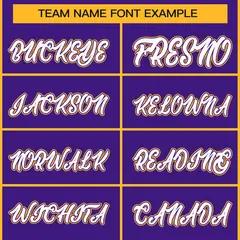 Purple White Purple-Gold Classic Style Hockey Jersey 3