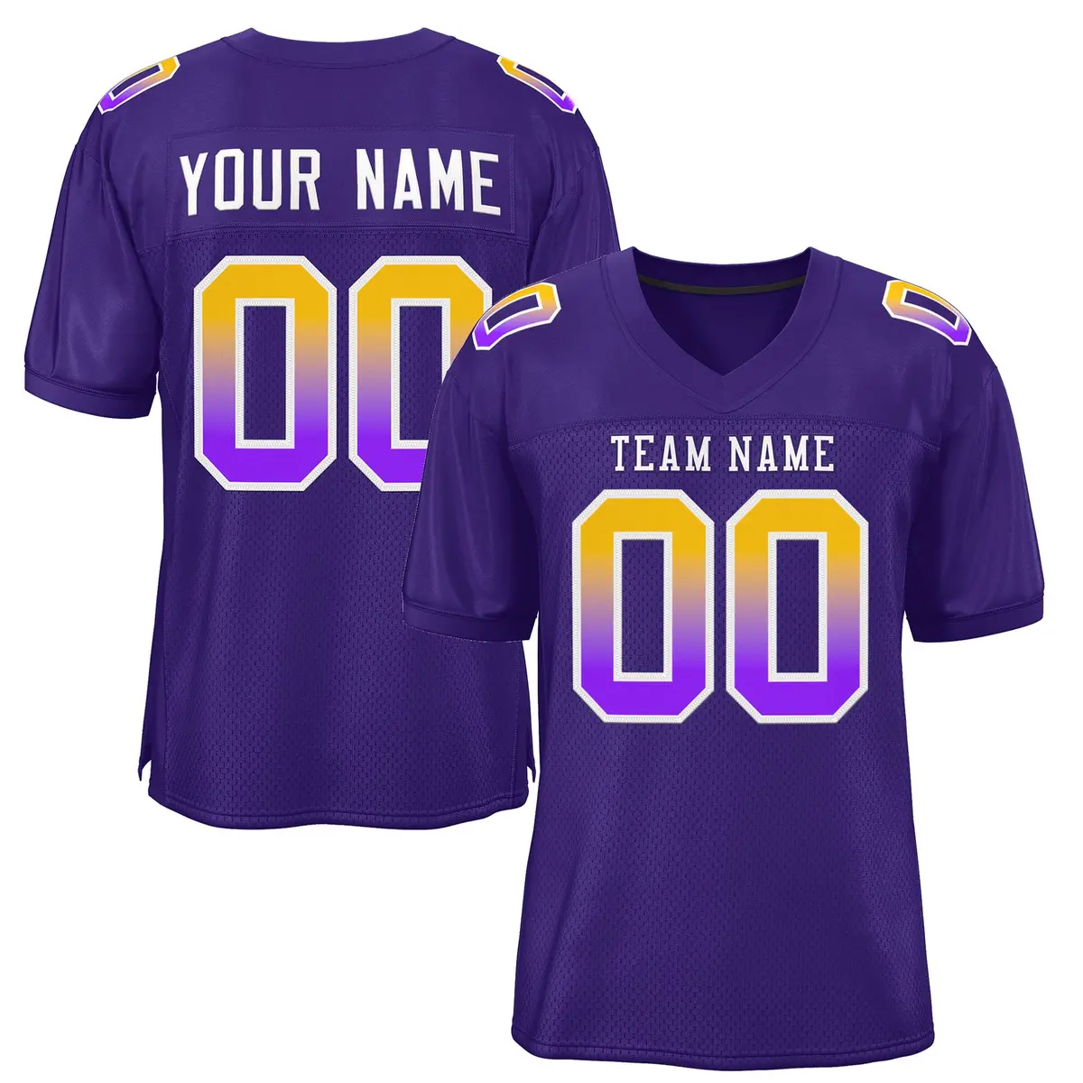 Purple White-Purple Gradient Fashion Outdoor Football Jersey