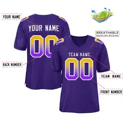 Purple White-Purple Gradient Fashion Outdoor Football Jersey 2