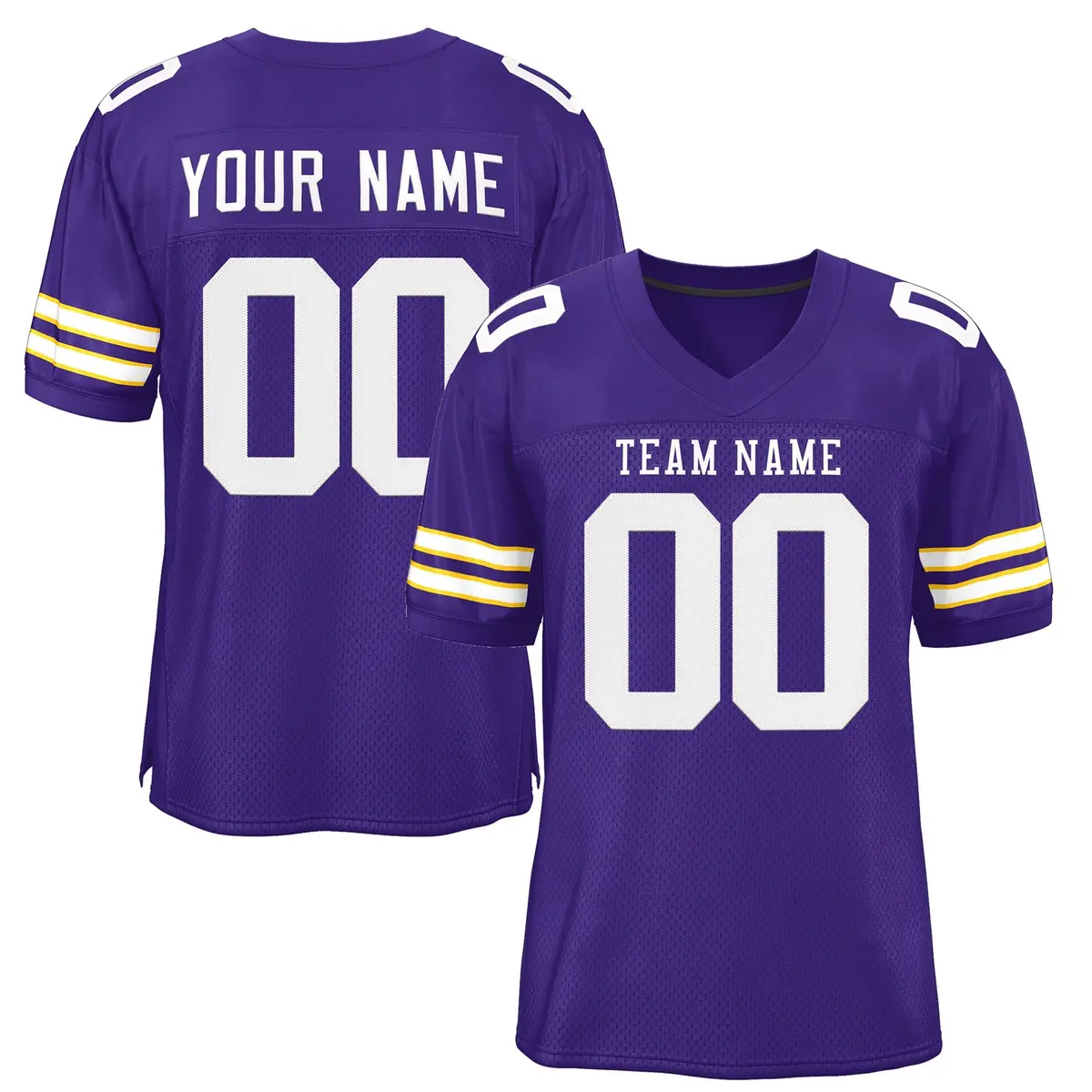 Purple White-Purple Mesh Football Jersey