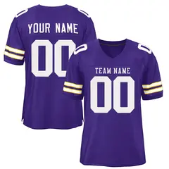 Purple White-Purple Mesh Football Jersey 1
