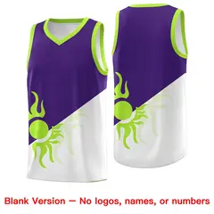 Purple White Radiant Sun Two Tone Athletic Basketball Jersey 2