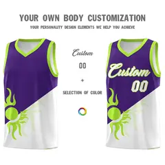 Purple White Radiant Sun Two Tone Athletic Basketball Jersey 4