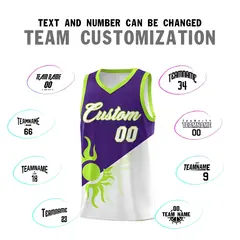 Purple White Radiant Sun Two Tone Athletic Basketball Jersey 5