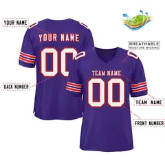 Purple White-Red Classic Style Authentic Football Jersey 2