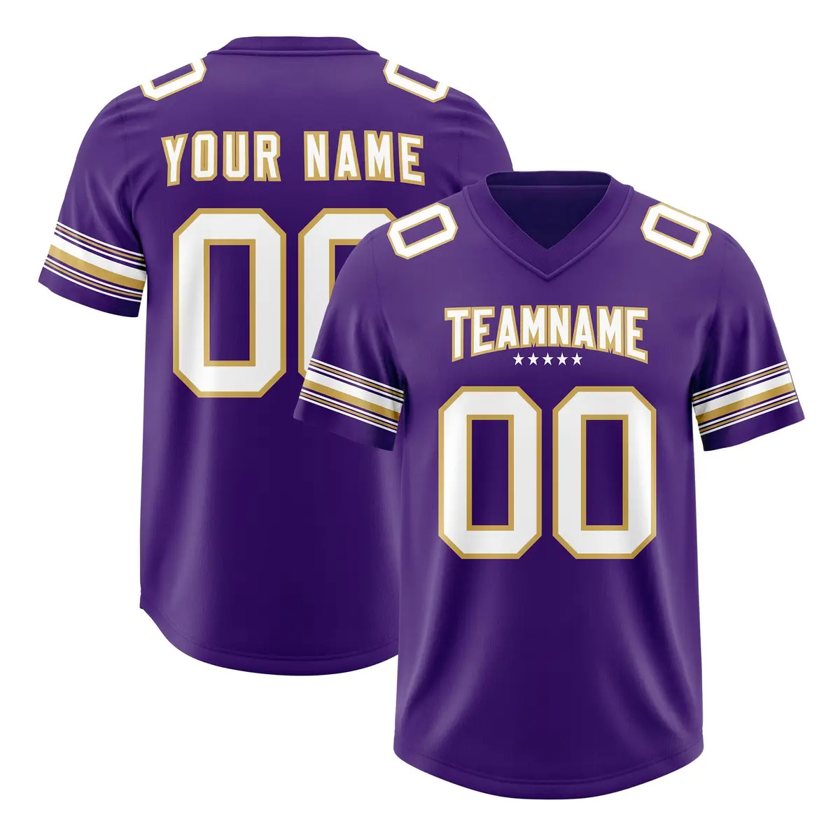 Purple White Retro Sleeve Line Authentic Football Jersey