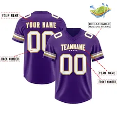 Purple White Retro Sleeve Line Authentic Football Jersey 2