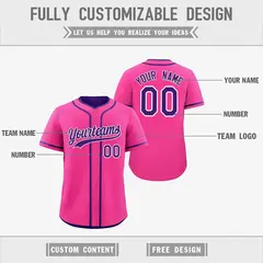Purple White Reversible Baseball Jersey Moisture-Wicking 3