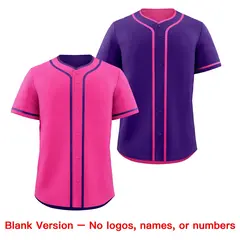 Purple White Reversible Baseball Jersey Moisture-Wicking 9