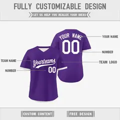 Purple White Reversible Pullover Baseball Jersey 3