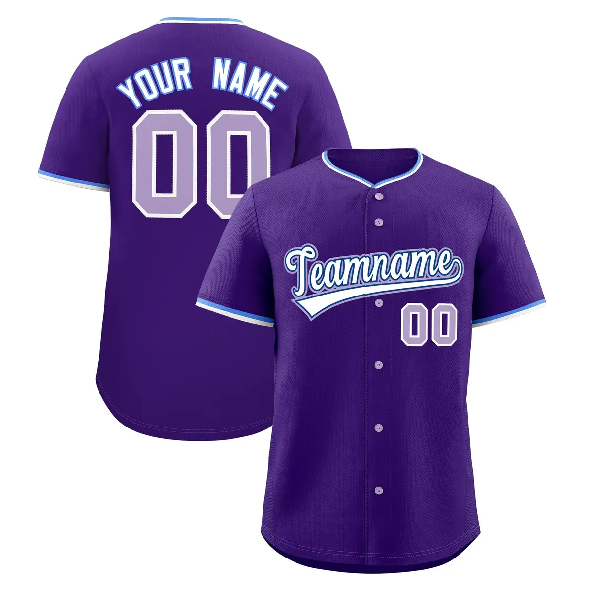 Purple White Royal Classic Baseball Uniform